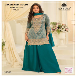 Premium Jacquard Beads Embroidered Palazzo Suit Set